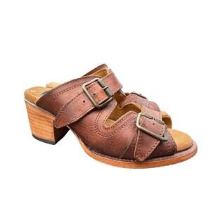 Freebird Caprice Slide Sandal Heel Women size 5 Brown Leather